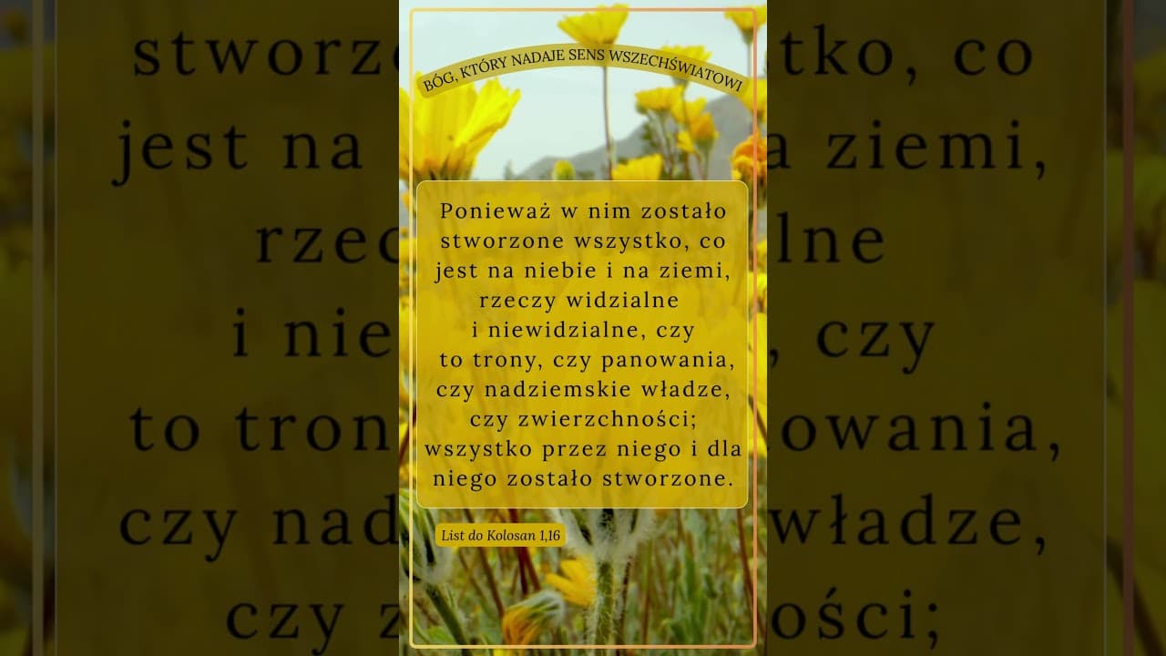 Bóg, który nadaje sens wszechświatowi #jezus #biblia #bóg #słowobożenadziś #pobudkazesłowem