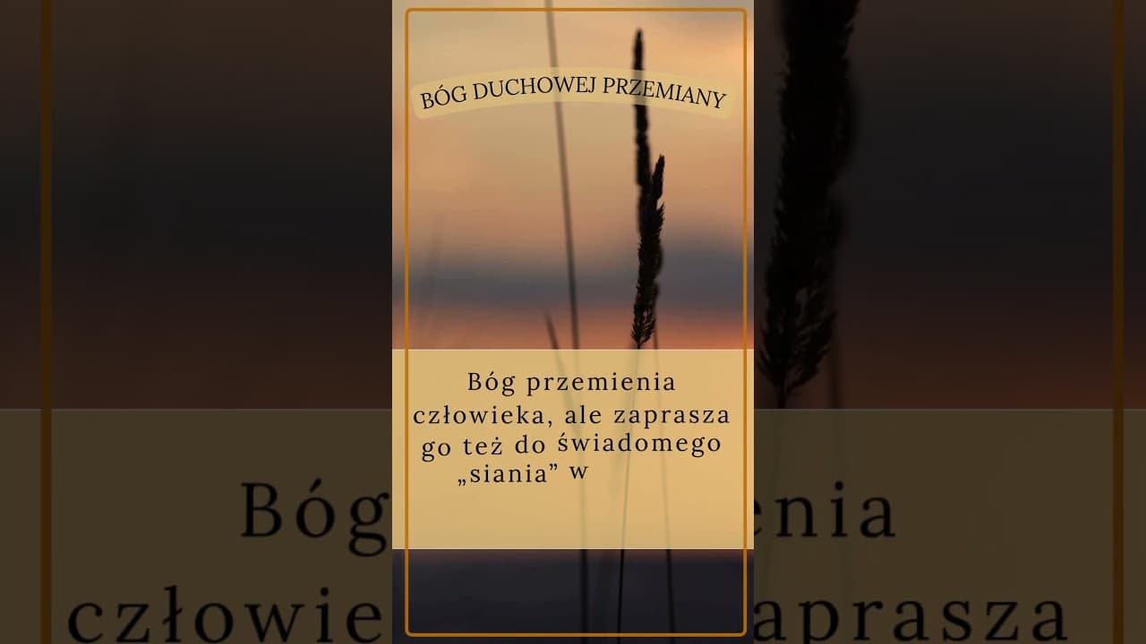 Bóg duchowej przemiany #jezus #biblia #bóg #słowobożenadziś #pobudkazesłowem
