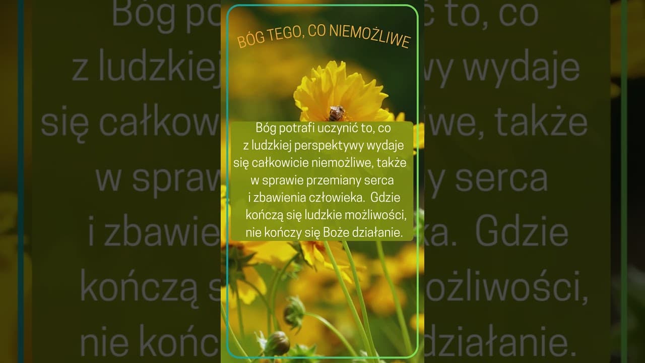 Bóg tego, co niemożliwe #jezus #biblia #bóg #słowobożenadziś #pobudkazesłowem