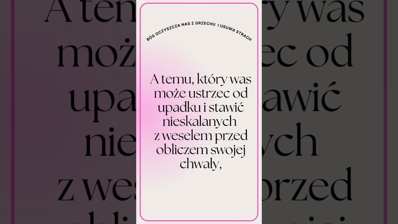 Bóg oczyszcza nas z grzechu i usuwa strach #jezus #biblia #bóg #słowobożenadziś #pobudkazesłowem