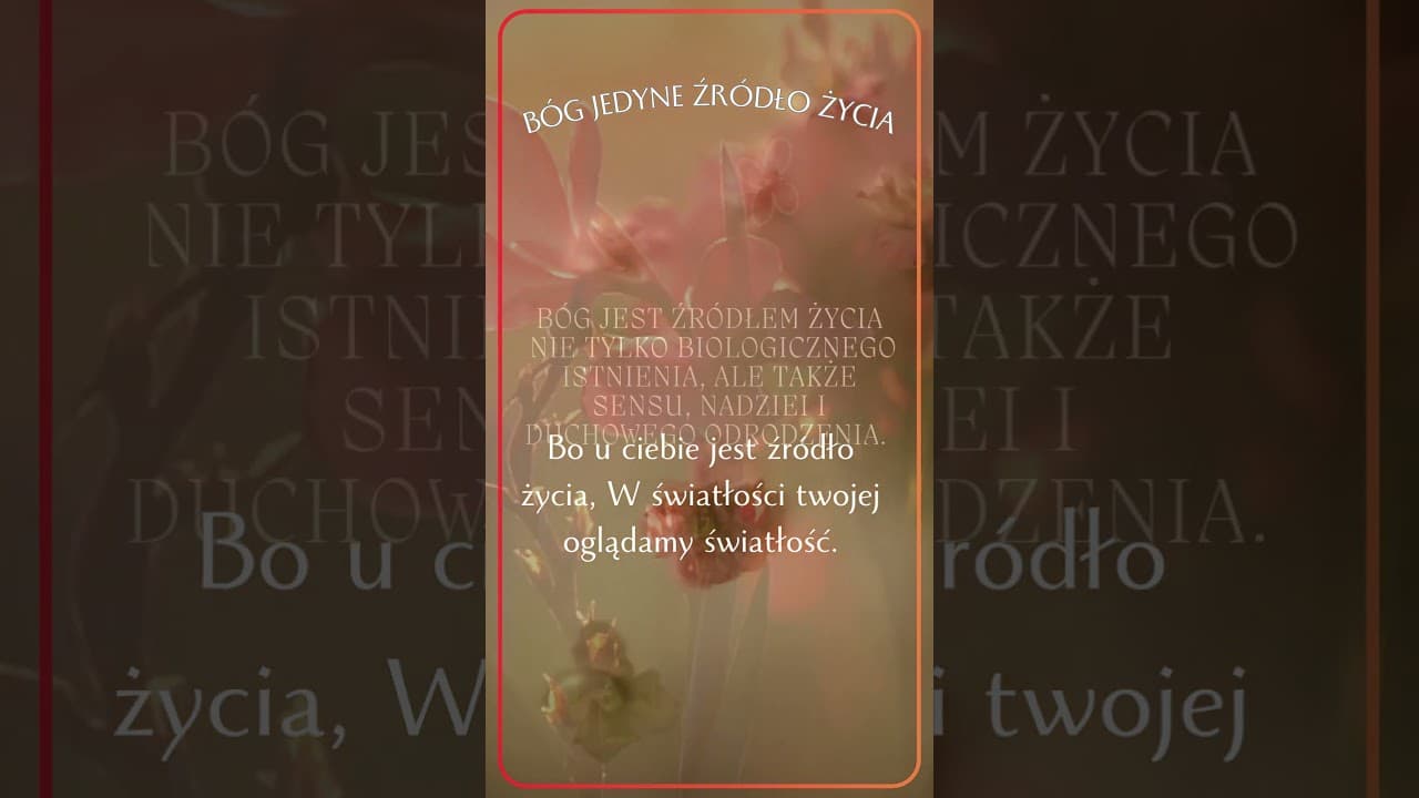 Bóg - jedyne źróło życia #jezus #biblia #bóg #słowobożenadziś #pobudkazBóg mocną twierdząesłowem